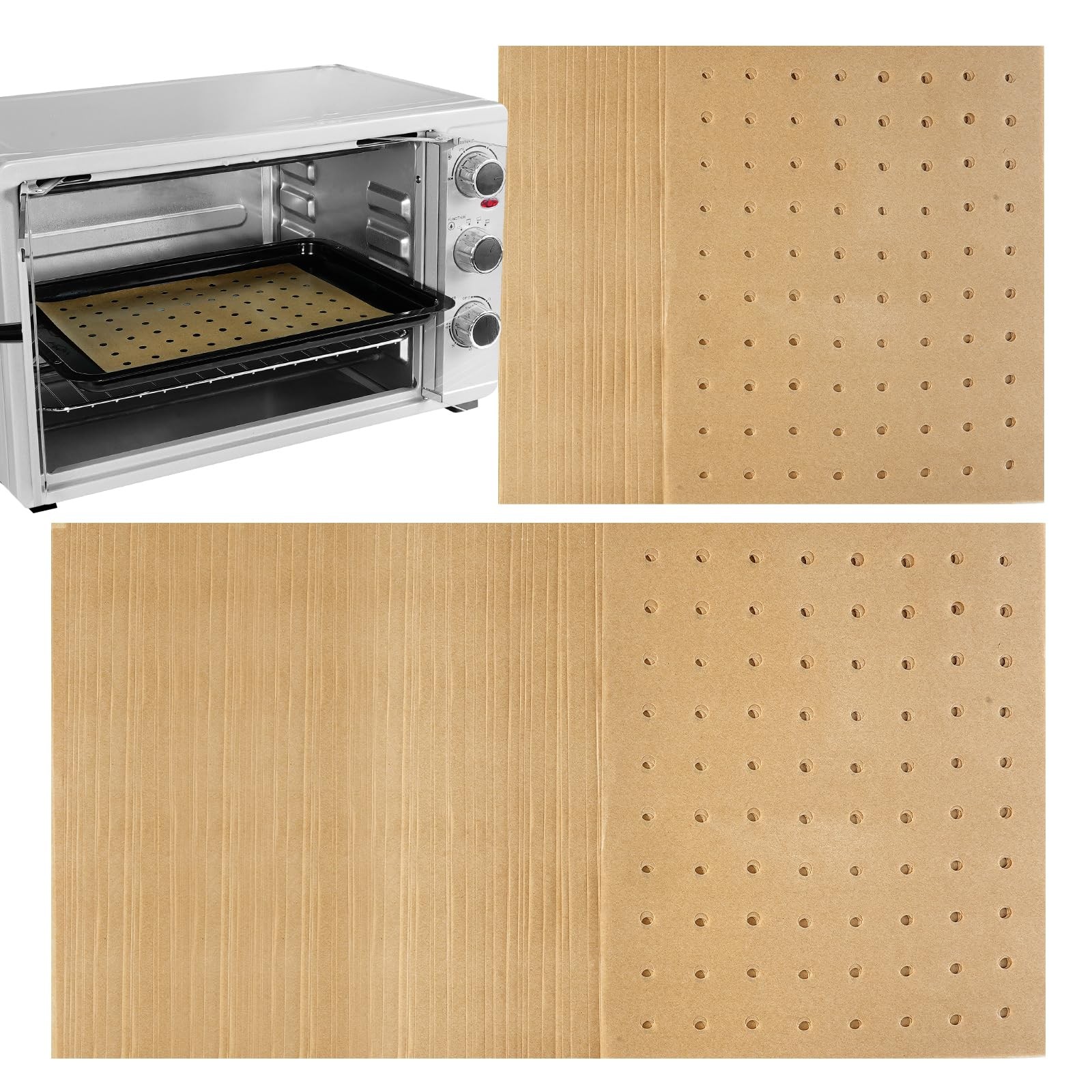 Katbite Air Fryer Parchment Paper Liners 180cs 9x11 Inch 180 Pcs, unbleached gallery