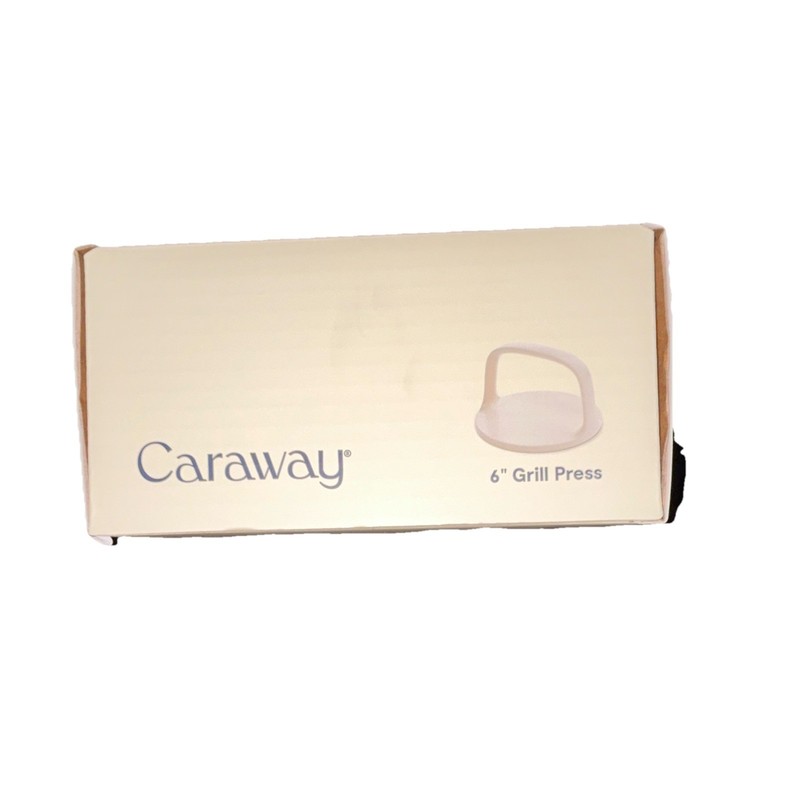 Caraway 6 in Weighted Grill Press, Corrosion-Resistant Stainless Steel, White gallery
