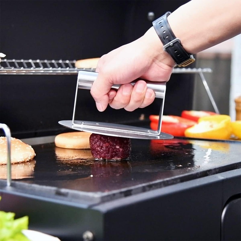 Durable 6.2-Inch Burger Press with Laser-Welded Handle for Perfect Grilling gallery