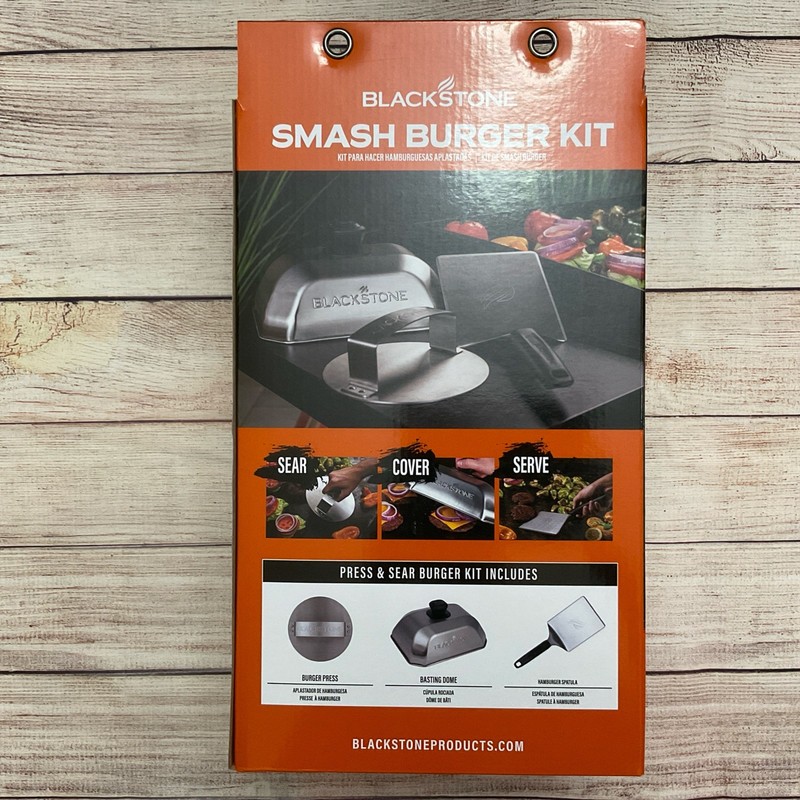 Brand New BLACKSTONE Smash Burger Kit, stainless steel Sear Cover Serve gallery