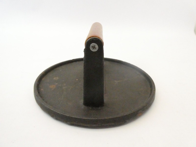 Charcoal Companion Cast Iron Metal Wood Handle Hamburger Burger Press gallery
