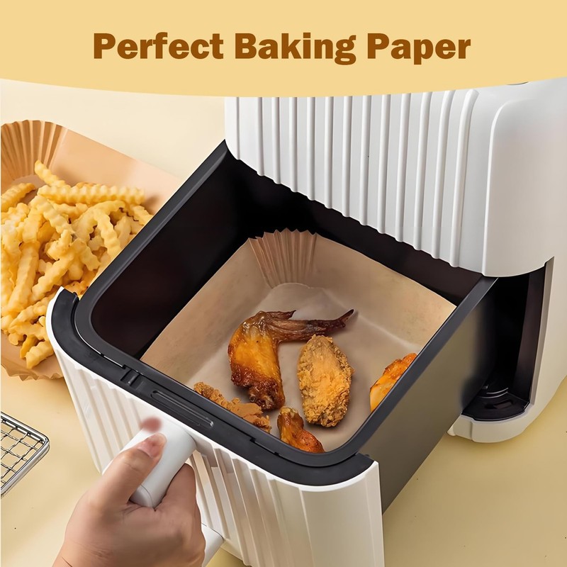 SENIPPAH 200 Pcs 8" Air Fryer Liner Square Baking Parchment Paper gallery