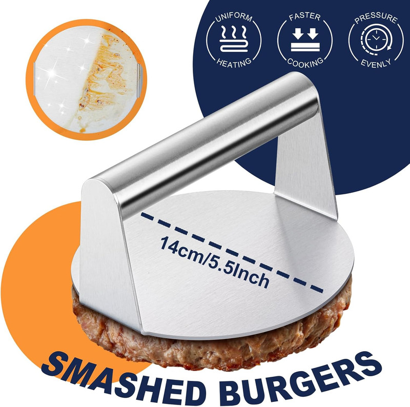 Leonyo Smashed Burger Kit, Large Burger Spatula, 5½ Inch Stainless Steel Burger gallery