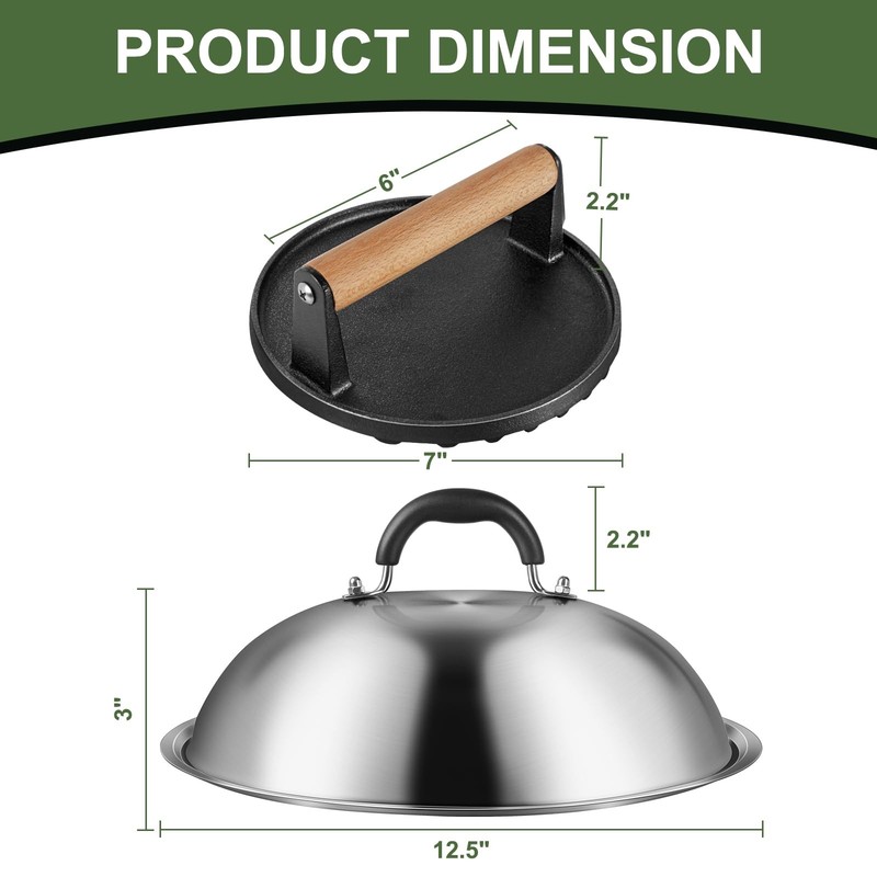 Griddle Accessories For Blackstone Commercial Grade 12 Inch Heavy Duty Round Mel gallery