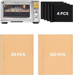 154PCs Air Fryer Liners For BOV900, 150PCs Parchment Paper+4PCs Teflon Mats