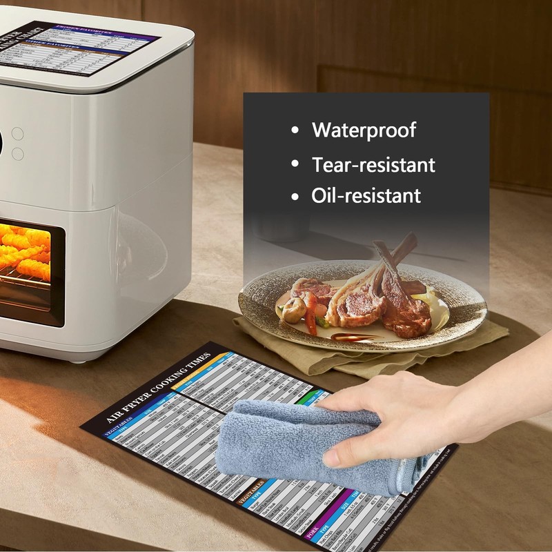 Air Fryer Cooking Times Magnetic Chart - 2-Piece Chart, Black gallery