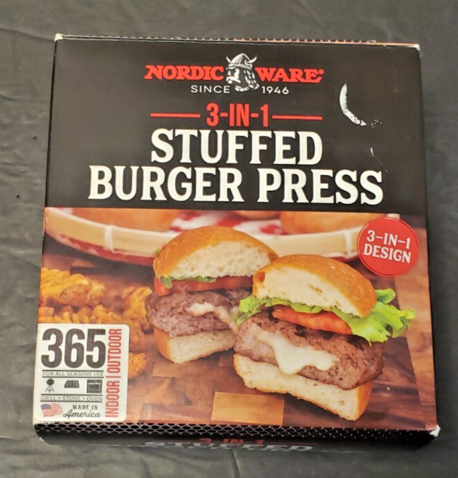Nordic Ware 3 In 1 Stuffed Burger Maker & Patty Press Indoor Outdoor New in Box gallery