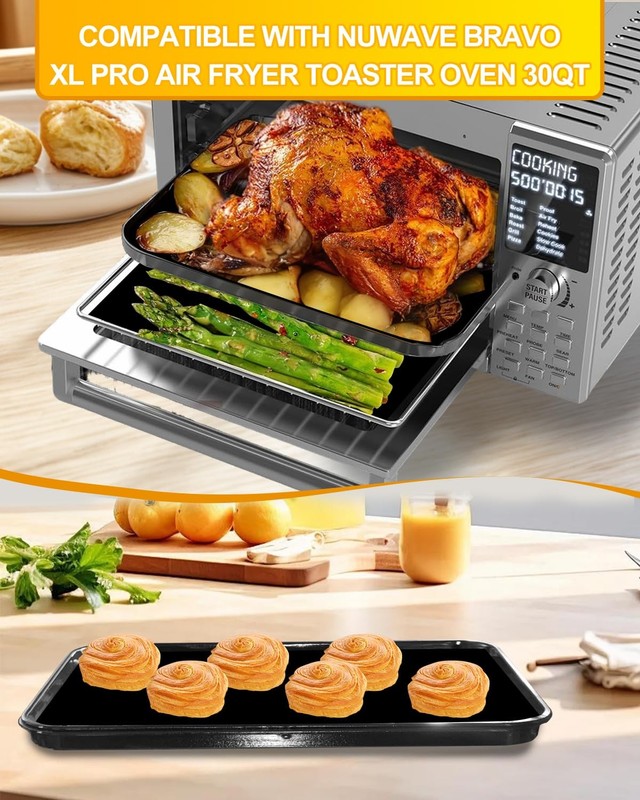 134PCS Air Fryer Liners For Nuwave 30QT, 130PCs Burlywood+4PCs Black gallery