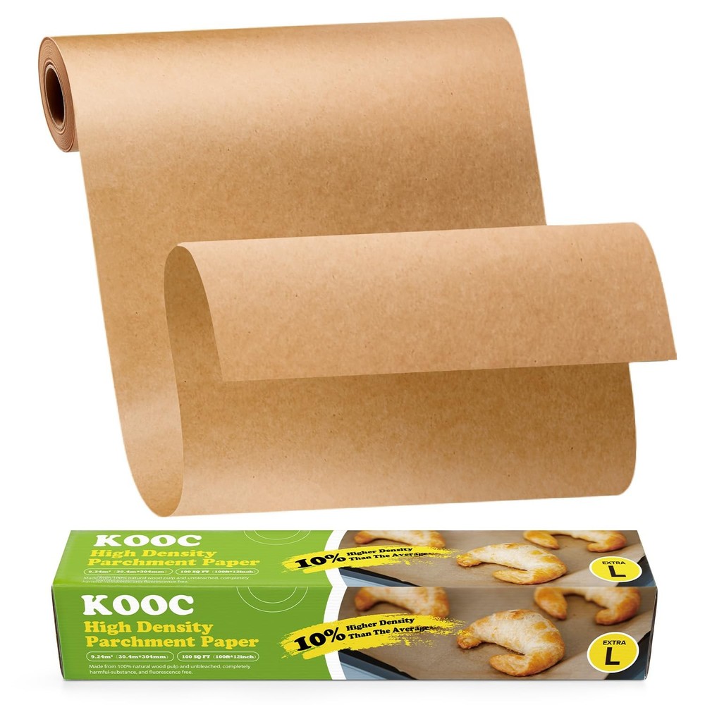 KOOC Premium 100-Feet Parchment Paper Roll 12 in x 100 ft, L (12-Inch Width)