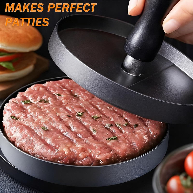 Aluminum Burger Press Patty Maker 2 PCS NonStick Papers Meat Beef Veggie gallery