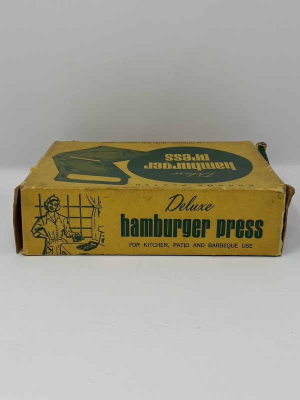 Vintage Deluxe Hamburger Press With Box Model 1100 Made in USA gallery