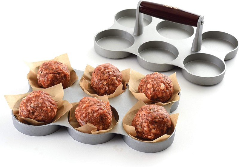 Norpro 6 Cavity Cast Aluminum 2 oz Mini Burger Press gallery