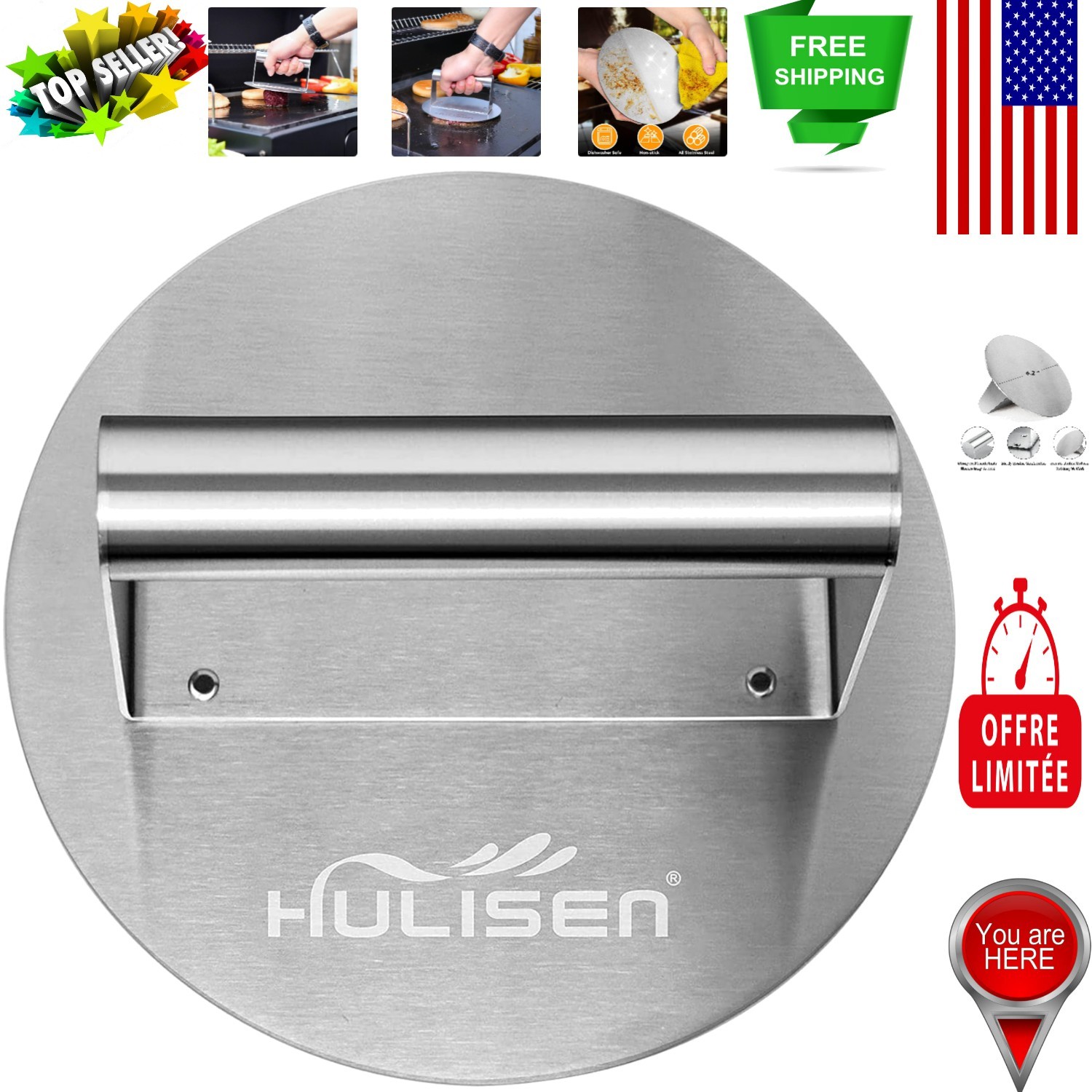 Efficient 6.2-Inch Burger Press - Perfect for Grilling Lovers & Home Chefs gallery