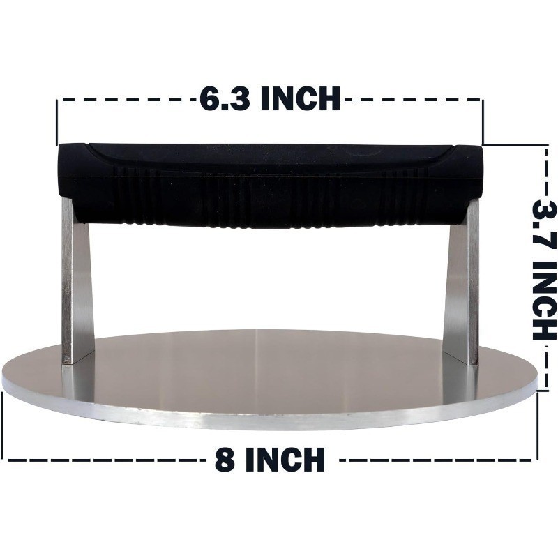Stainless Steel Burger Smasher 3.25 LB – 8 Inch Steak Weight for Smash Burgers gallery