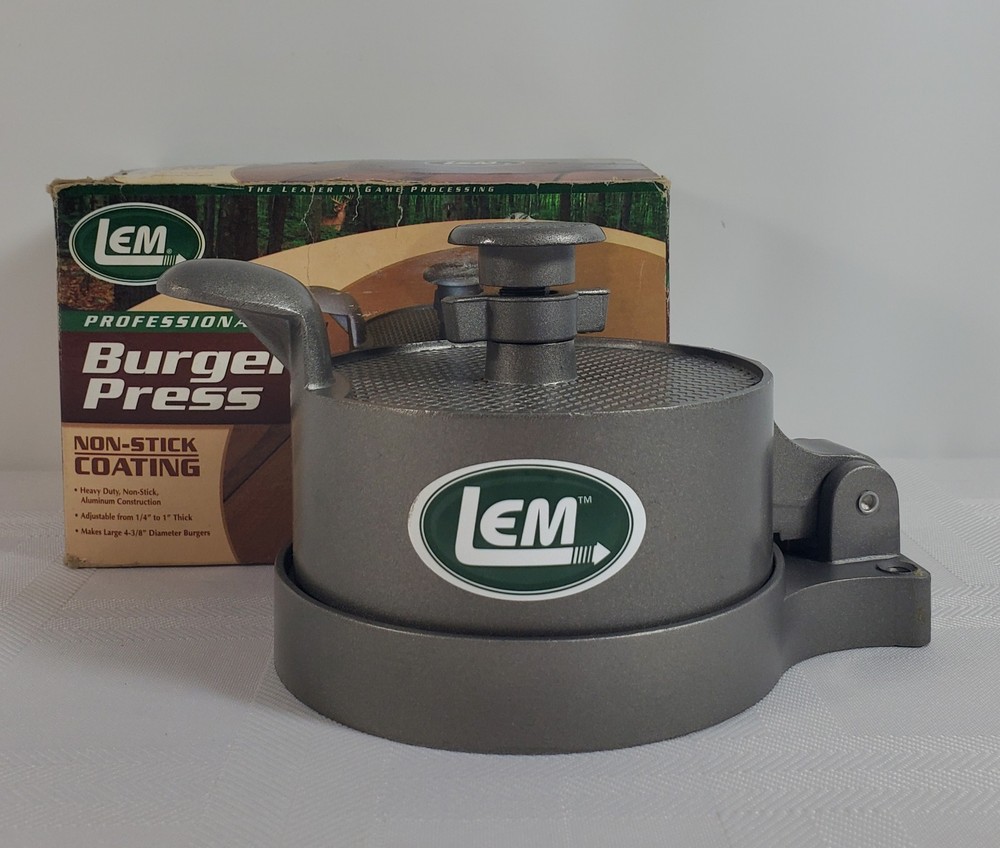 LEM Professional Burger Press Adjustable Non-Stick Coating Heavy Duty Aluminum