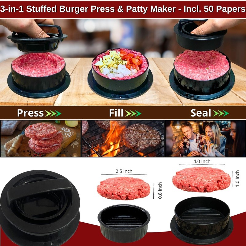 Smash Burger Press Kit with 7 in Grill 12 in Melting Dome & Accessories BBQ gallery