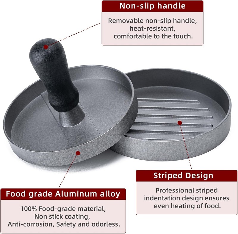 Burger Press 100 Patty Papers Set,4.6 Inch Round Smasher,Non-Stick Hamburger gallery