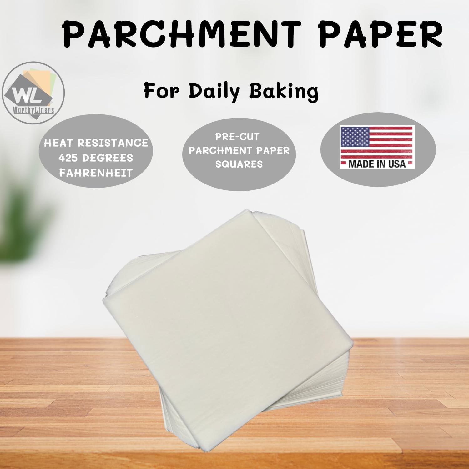 8x8 Inch Parchment Paper Squares 100 Sheets | Made is Usa | Worthy 8x8, White gallery