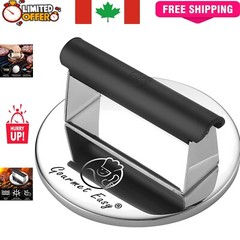 Stainless Steel 2lb Burger Press with Heat Resistant Handle for Perfect Burgers
