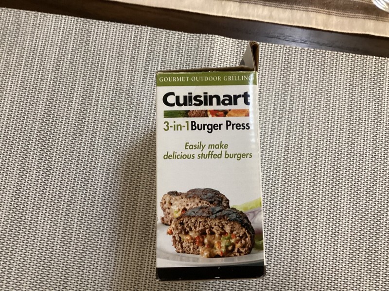 Burger Press Cuisinart 3 in 1 Gourmet Outdoor Grilling NIB gallery