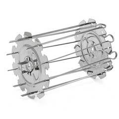 Stainless Steel BBQ Grill Cage Vegetable Meat Skewer Kebab Maker fo… Fast Ship