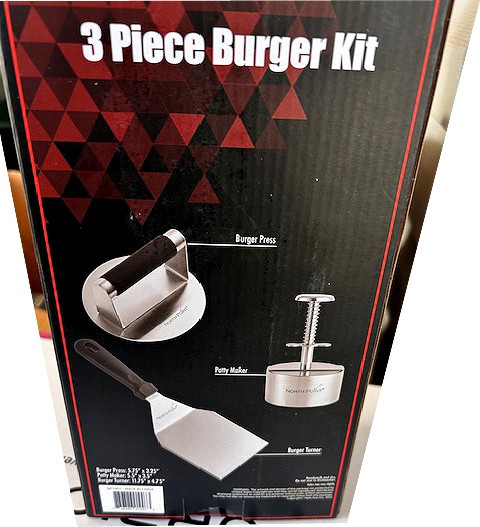 North Point 3 Piece Stainless Steel Burger Kit w/ Press/ Maker/Turner "NEW" gallery