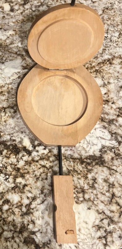 Vintage Wooden Hamburger Patty Press W/ Handles Painted Grill - Nice! gallery