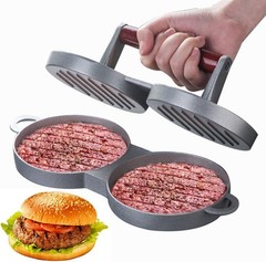 Double Non-Stick Stuffed Burger Press Hamburger Patty Maker for Meat Beaf (2 in