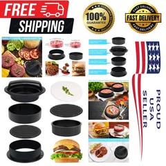 BPA-Free Stuffed Burger Press – 3 Sizes, Easy to Clean, Bonus Papers