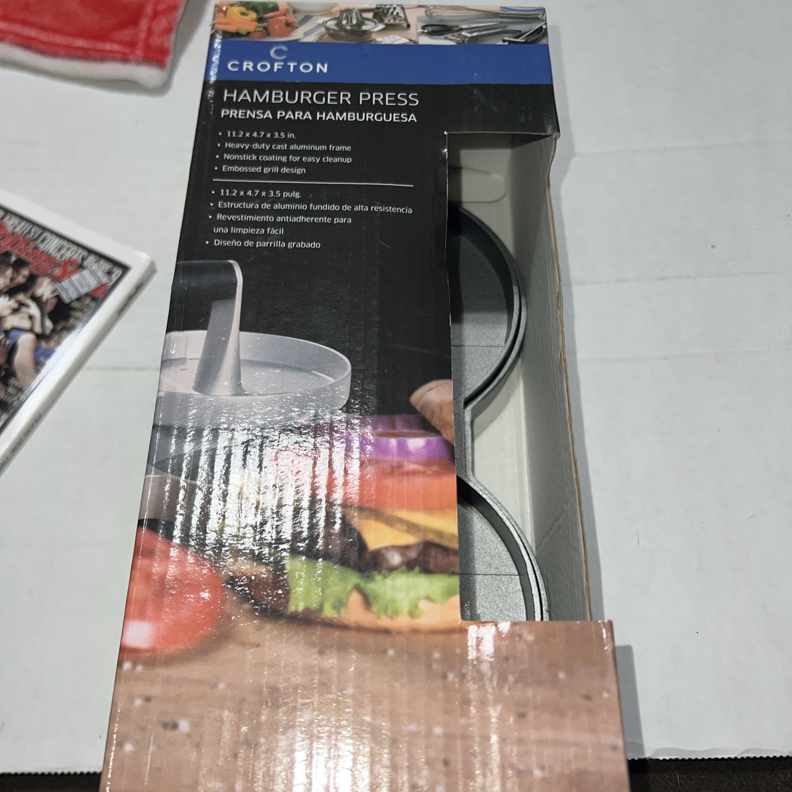 Aldi Crofton Hamburger Press Heavy Duty Cast Aluminium Frame NIB Non-stick Coat gallery
