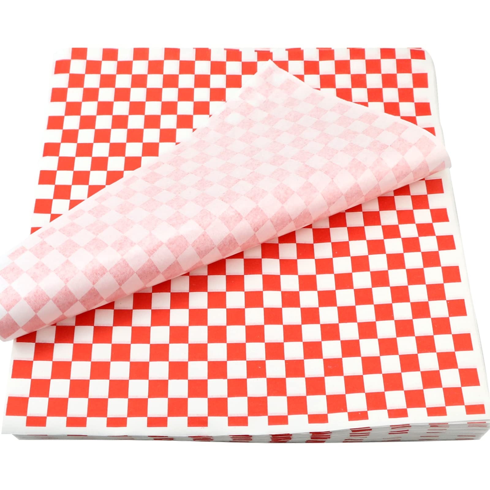 Oomcu 200 Sheets Red and White Checkered Dry Waxed Deli Large, Red/White gallery