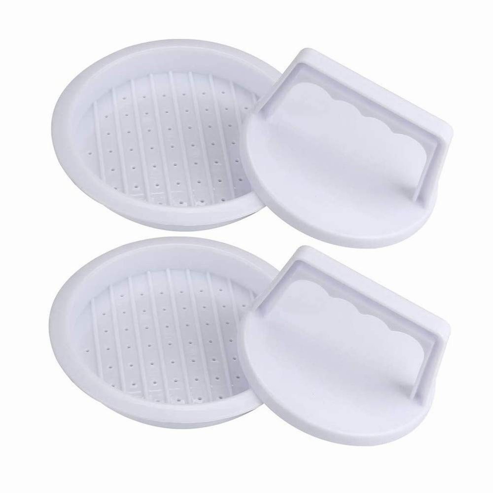 2 PCS Plastic Hamburger Meat Patty Maker Burger Press Set Kitchen BBQ Grilling