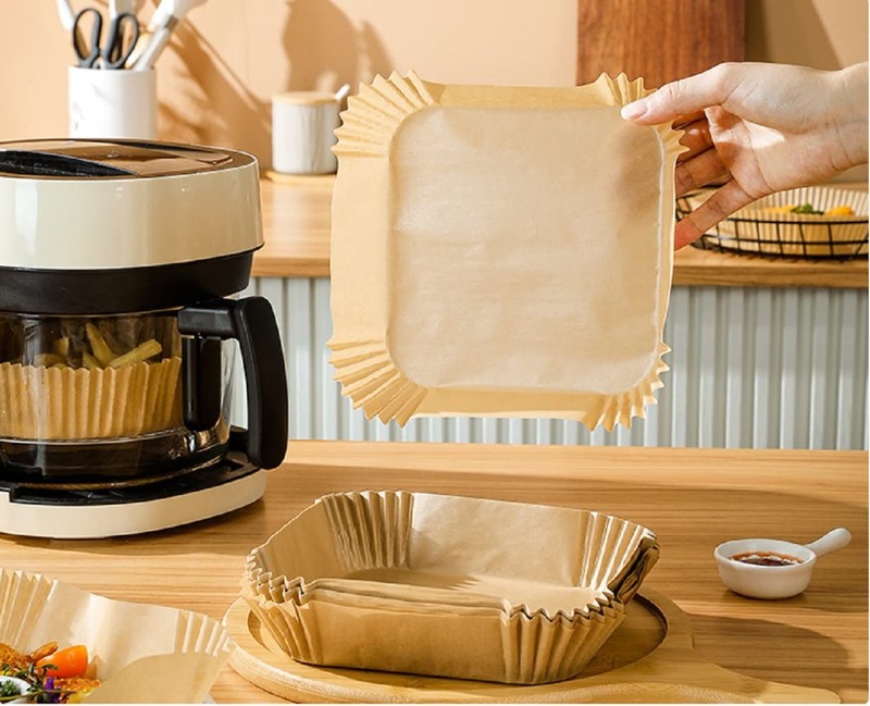 UHOUSE air fryer liners 9.5 inch square, inch,Square,110 gallery