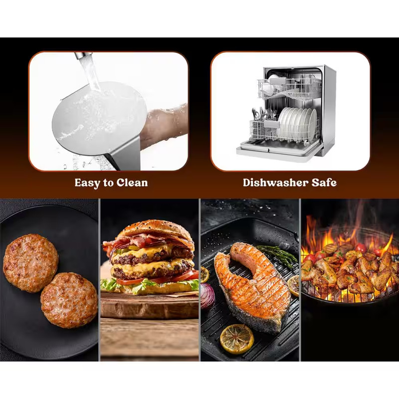Hamburger Smasher Tool for Griddle, Stainless Steel Ham Patty Press with Anti-Sc gallery