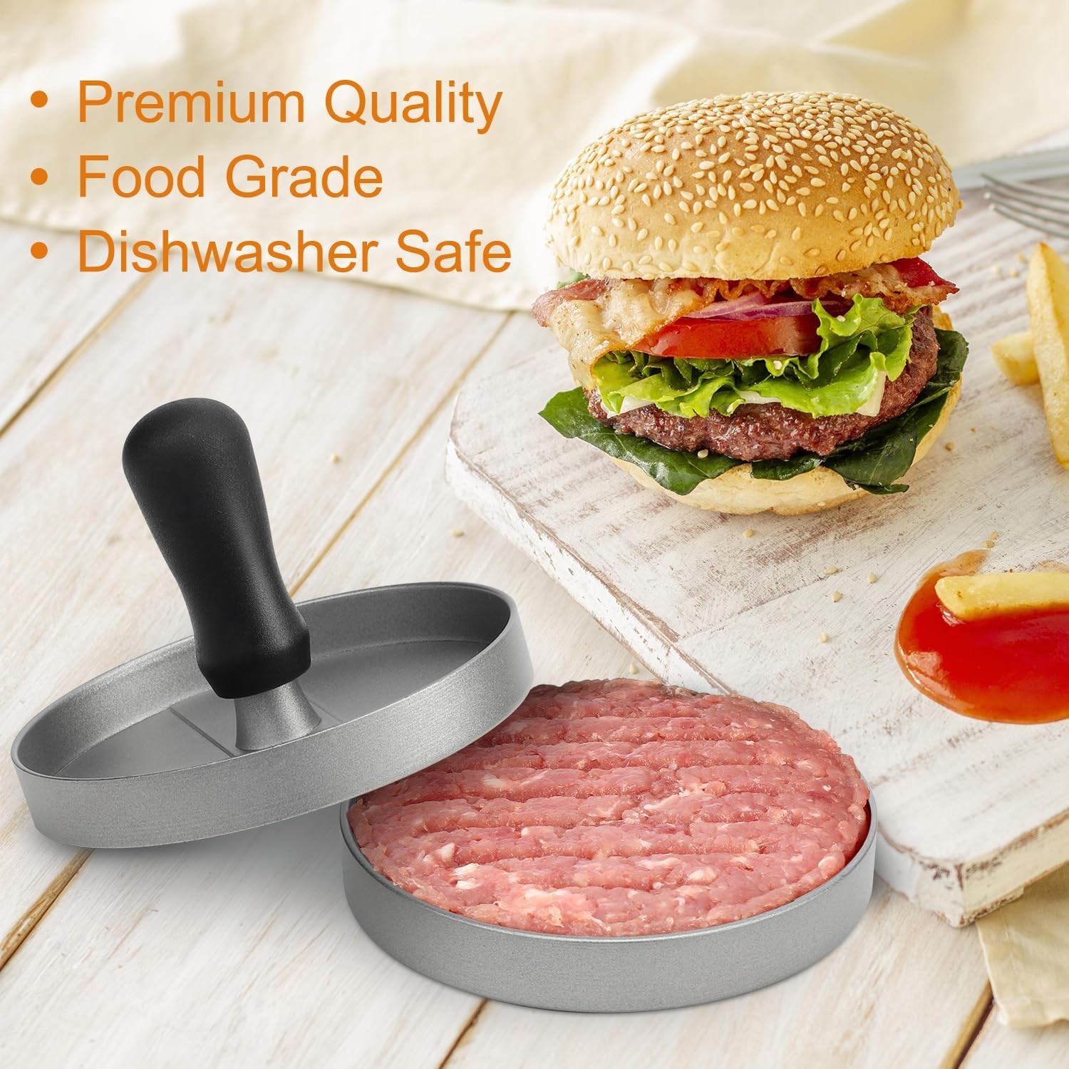 Burger Press with 150 Patty Papers Non-Stick Maker gallery