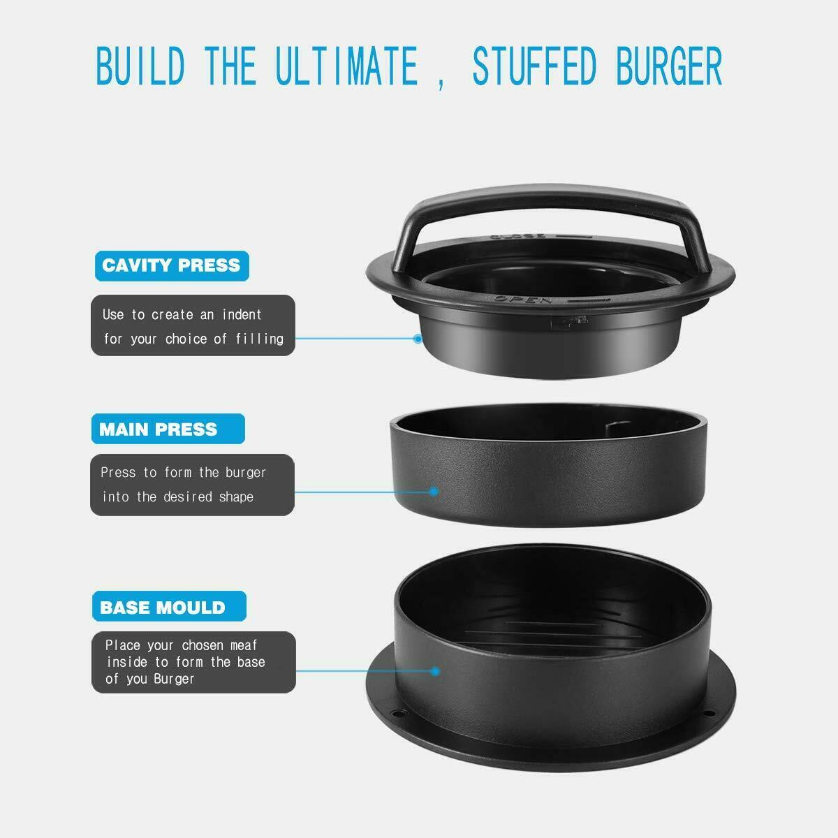 Burger Press Stuffed Patty Maker Mold Slider EASY Homemade Hamburger Making Tool gallery