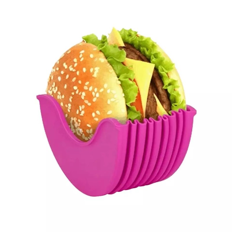1 Piece Burger Buddy Box Hamburger Silicone Shell Hygienic Reusable Holder gallery