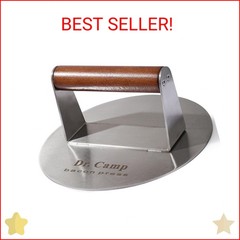 Dr.Camp 7 Inch Stainless Steel Smash Burger Press Burger Smasher Bacon Press Mea