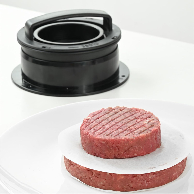 4-in-1 Burger Press Patty Maker, Sandwich Cutter and Sealer Set with 100 pcs Wax gallery