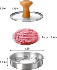 Stainless Steel Burger Press Patty Maker – Non-Stick Hamburger Press for Grillin