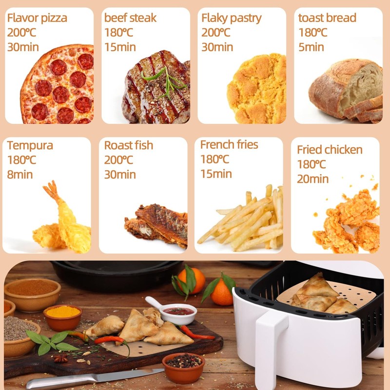 120Pcs Air Fryer Parchment Paper, 8.5 Inch As shown in the picture, original gallery