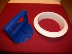 Tupperware Hamburger Press Blue Handle & Ring