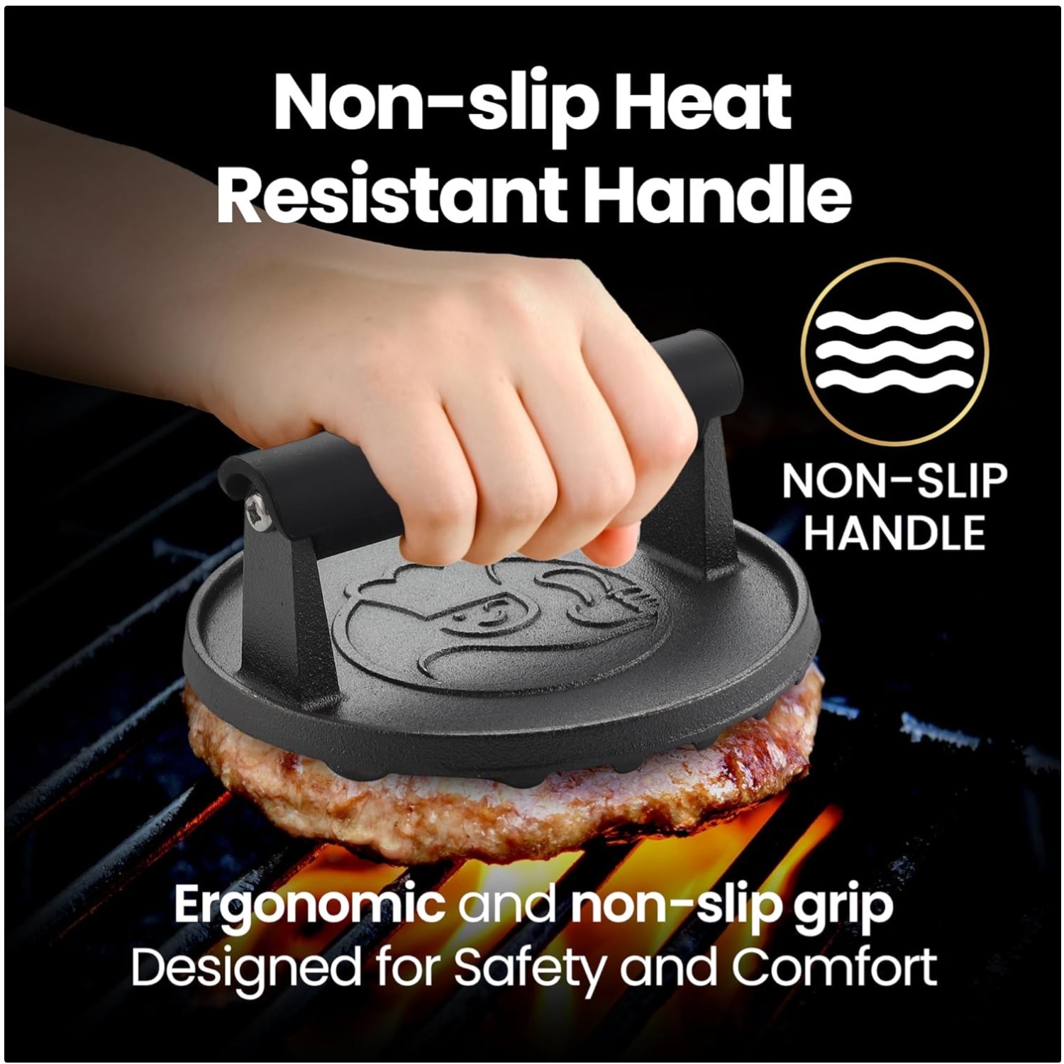 Griddle Hamburger Smasher - Heat-Resistant Handle gallery