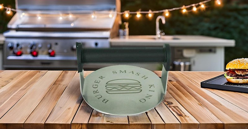 Stainless Steel Burger Smash Press,Hamburger Press for Griddle, Bacon Press, ... gallery
