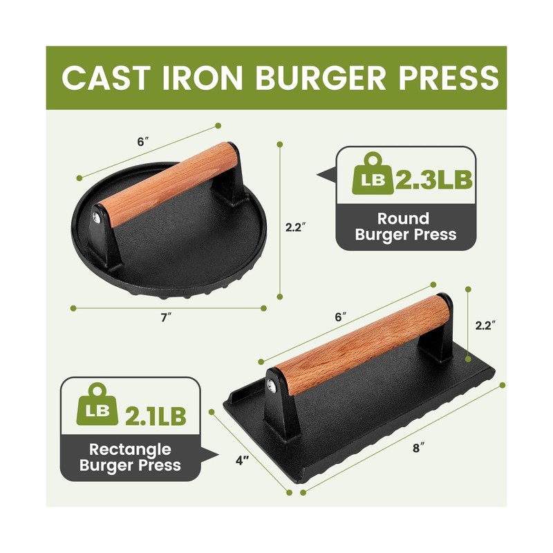 Blackstone Burger Press Set - 7" Round Smash Burger Press & 8"x... FAST USA SHIP gallery
