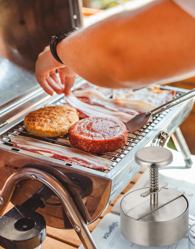 Burger Press Stainless Steel Hamburger Patty Maker Grill Griddle Flat Duty for G gallery