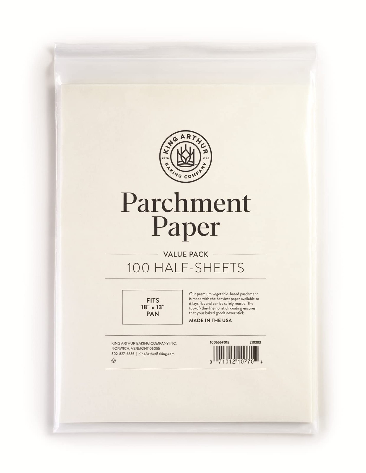 King Arthur Flour Precut Baking Parchment Paper, 100 Count (Pack of 1), White gallery