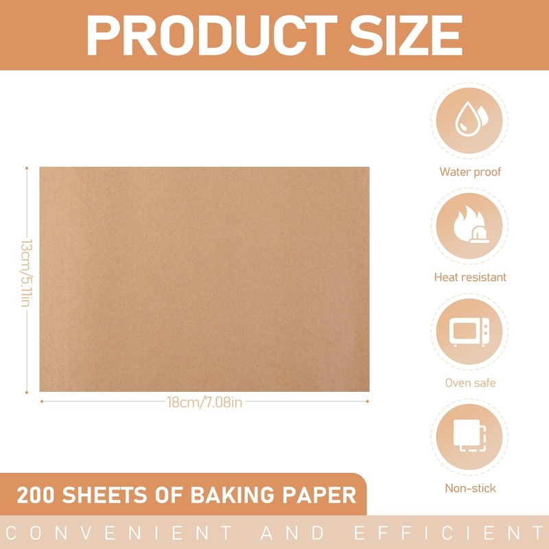 200 Pcs Large Parchment Paper Sheets for Baking, 13 x 18 13 x 18 Inch, Browm gallery