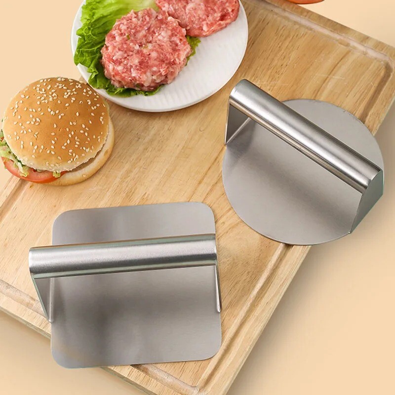 430 Stainless Steel Hamburger Meat Press Circular Square Hamburger Meat Press gallery