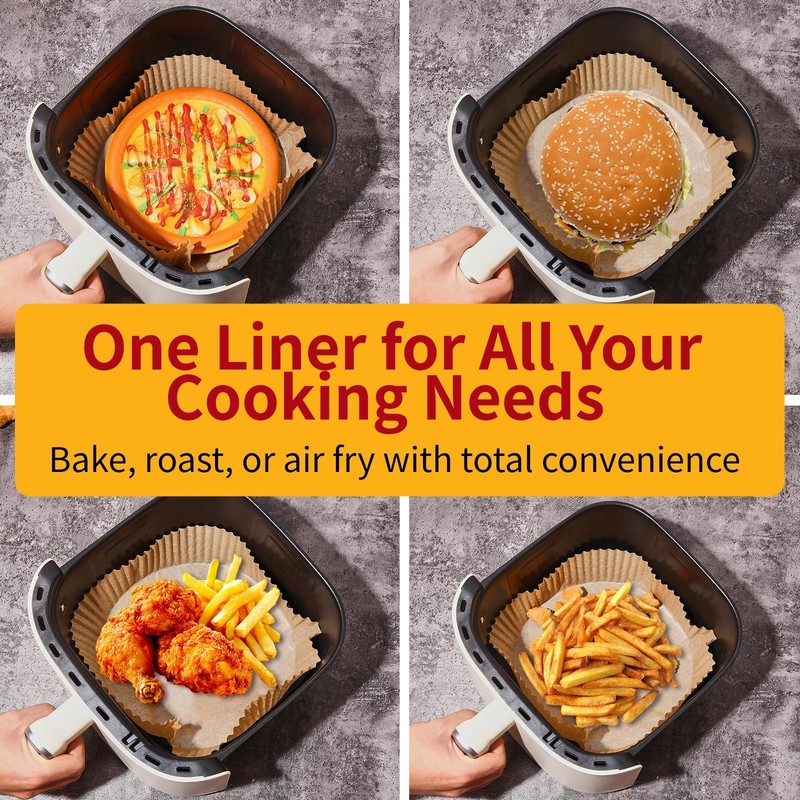 40GSM Air Fryer Paper Liners, 125Pcs 8 inch Disposable Parchment 8" Round gallery